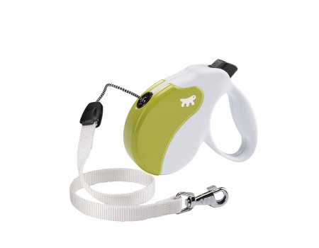 Ferplast AMIGO CORD L Поводок-рулетка для собак cо шнуром, белая, 3,8 м, 16 кг