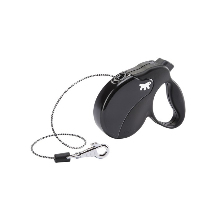 Ferplast AMIGO CORD MINI Повідець-рулетка для собак зі шнуром, чорна, 3 м, 12 кг