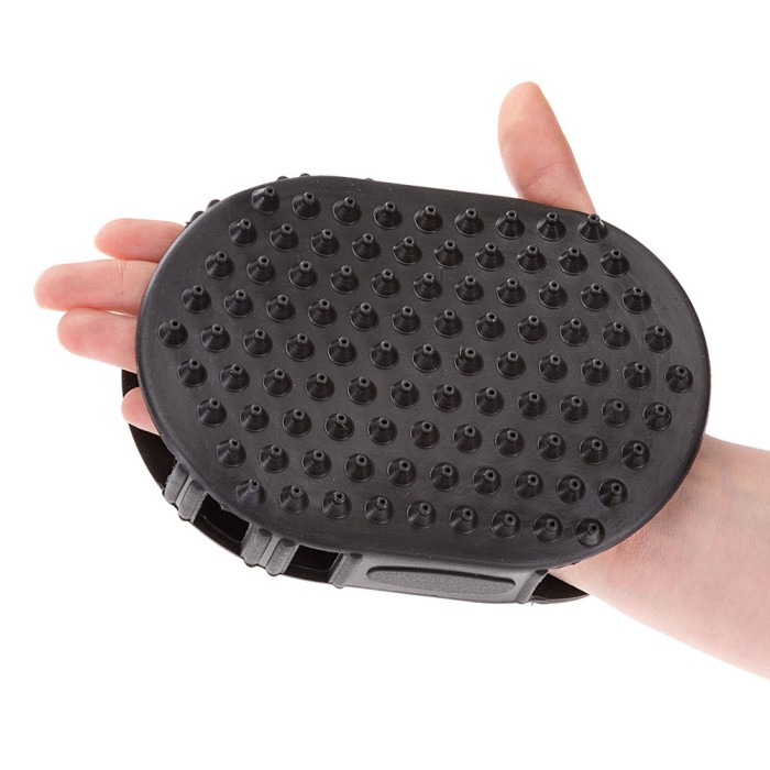 Ferplast GRO 5933 DOUBLE BRUSH W/HANDLE Двостороння гумова рукавичка для грумінгу котів та собак 11 x 15 xh 3,5 cm