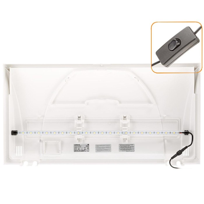 Ferplast Capri 80 Аквариум стеклянный с LED-освещением, белый 80 x 31,5 x h 46,5 cm - 100 л