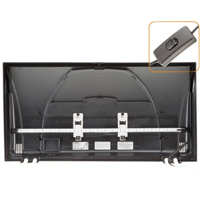 Ferplast Capri 80 Аквариум стеклянный с LED-освещением, черный 80 x 31,5 x h 46,5 cm - 100 л
