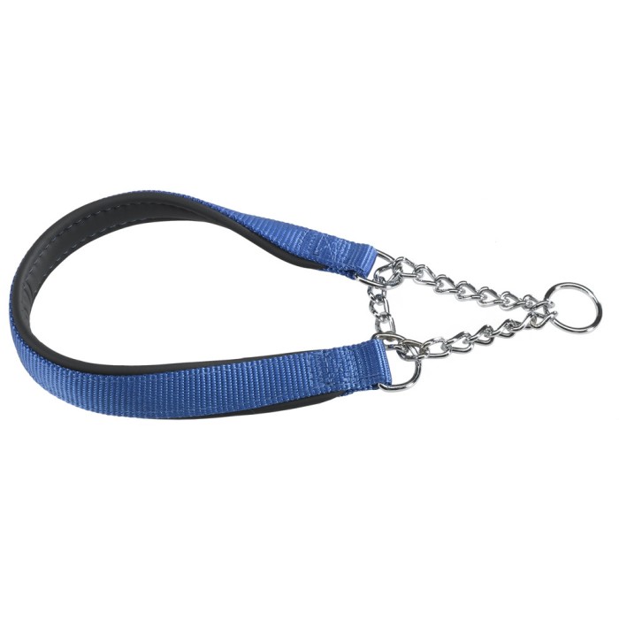 Ferplast DAYTONA CSS15/40 COLLAR BLUE  Нейлоновый ошейник с металлической цепочкой для собак  А- 40 см, В- 15 мм
