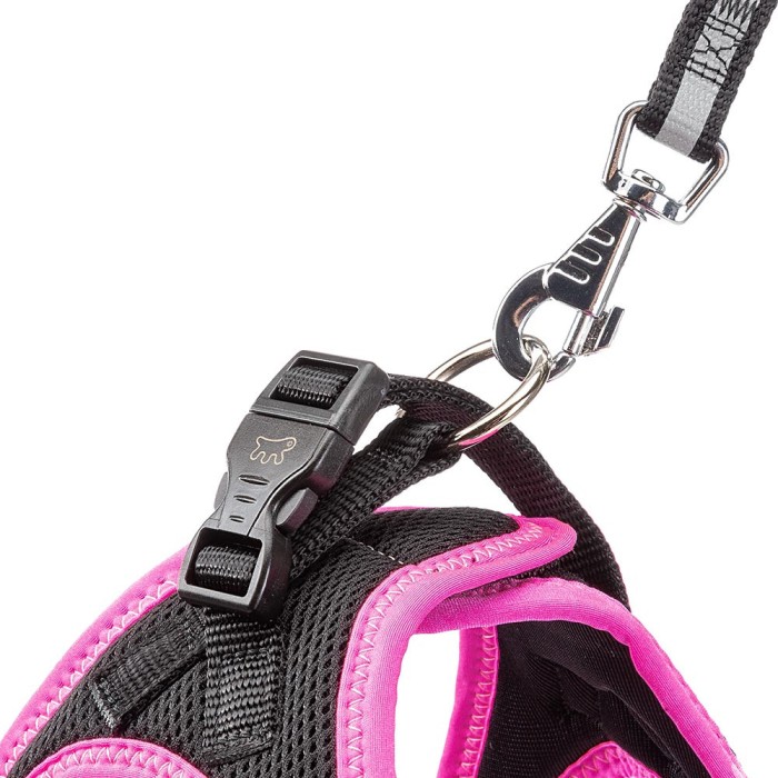 Ferplast  KAORI PETTORINA L NERO ROSA  Дышащие собачьи упряжи оснащены светоотражающими вставками, 34-42 см; B: 48-54 см