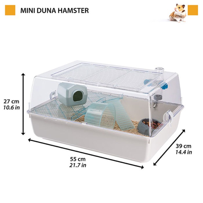 Ferplast MINI DUNA HAMSTER Клетка для хомяков с открывающейся крышей, 55 x 39 x h 27 cm
