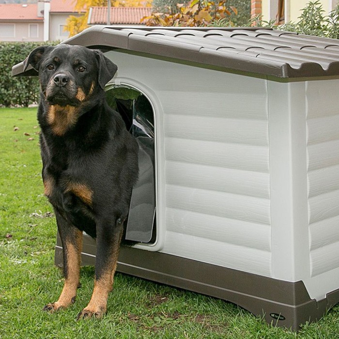 Ferplast DOGVILLA 1110 Пластикова будка із запатентованою системою відкривання бічної панелі, 111x84x79 см