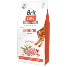 Brit Care Cat GF Indoor Anti-stress Сухой корм для кошек, живущих в помещении,  7 кг