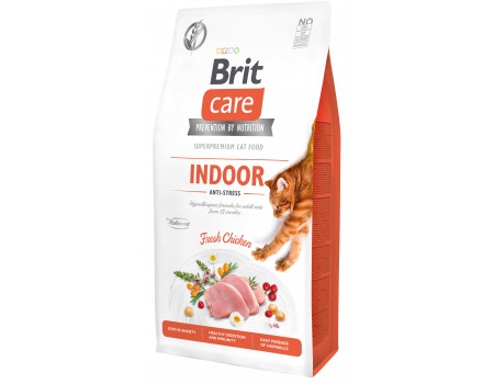 Brit Care Cat GF Indoor Anti-stress Сухой корм для кошек, живущих в помещении,  7 кг