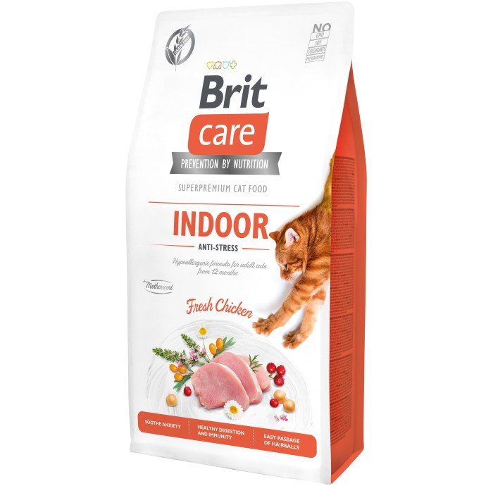 Brit Care Cat GF Indoor Anti-stress Сухой корм для кошек, живущих в помещении,  7 кг