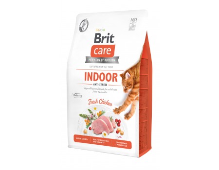Brit Care Cat GF Indoor Anti-stress Сухой корм для кошек, живущих в помещении,  2 кг