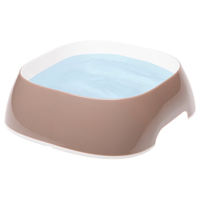 Ferplast  GLAM SMALL  DOVE GREY BOWL   Пластиковая миска для собак и кошек. кофейная, 15 x 13,5 x h 5 cm - 0,4 L