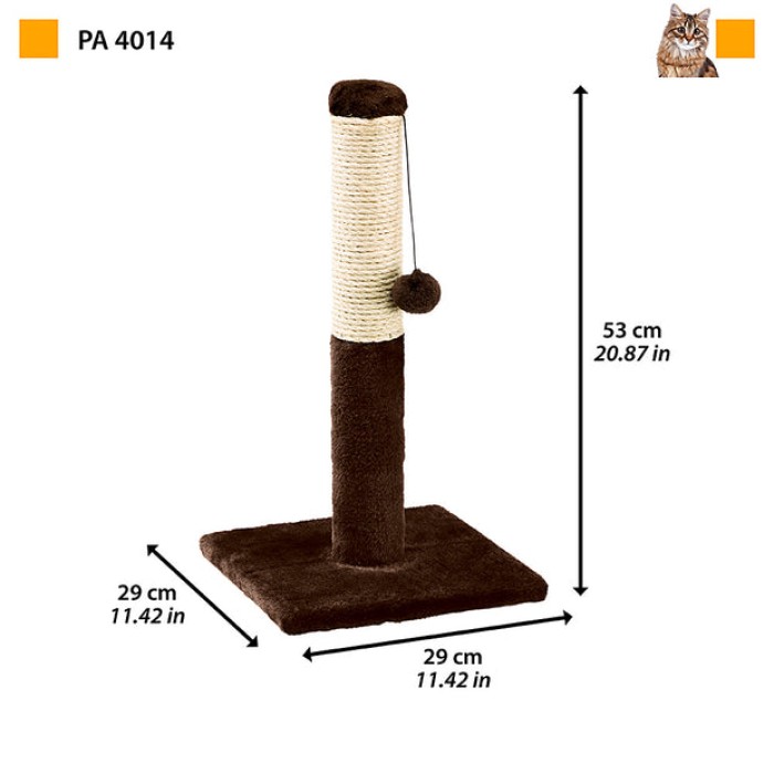 Ferplast PA 4014 FLAT POST Кігтеточка для кішок з покриттям з тканини 29 x 29 xh 53 cm