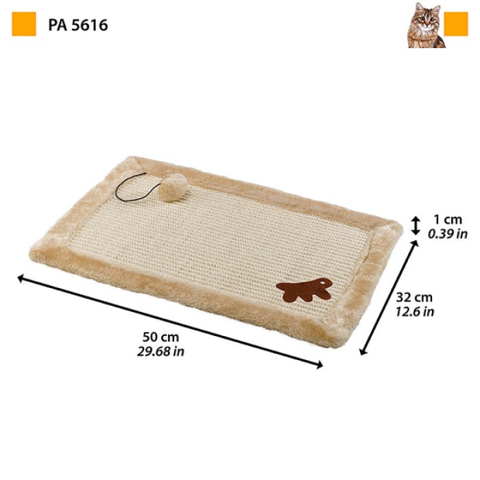 Ferplast PA 5616 CARPET CAT SCRAPER Когтеточка для кошек из сизаля  50 x 32 x h 1 cm