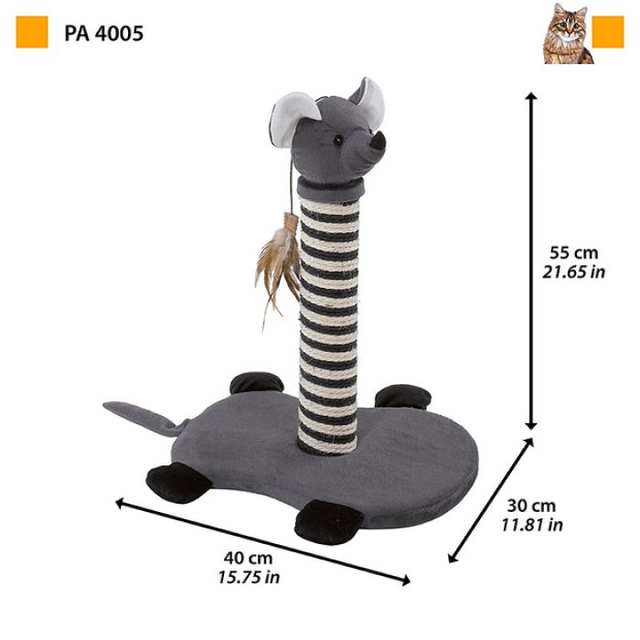 Ferplast PA 4005 FLAT POST Кігтеточка для котів з іграшкою 40 x 30 xh 55 cm