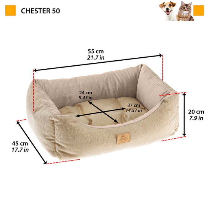 Ferplast CHESTER 50 BEDDING BEIGE  Мягкое место  для собак и кошек, 50 x 45 x 20 см
