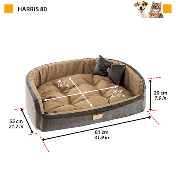 Ferplast HARRIS 80 BEDDING BROWN  Мягкое место  для собак и кошек, 81 x 55 x 20 см