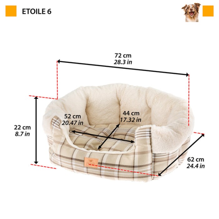 Ferplast ETOILE 6 BLUE DOGBED М'яке місце для собак та котів, 72 x 62 x 22 см