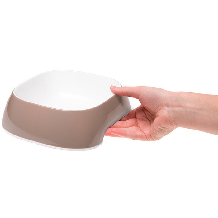 Ferplast  GLAM SMALL  DOVE GREY BOWL   Пластиковая миска для собак и кошек. кофейная, 15 x 13,5 x h 5 cm - 0,4 L