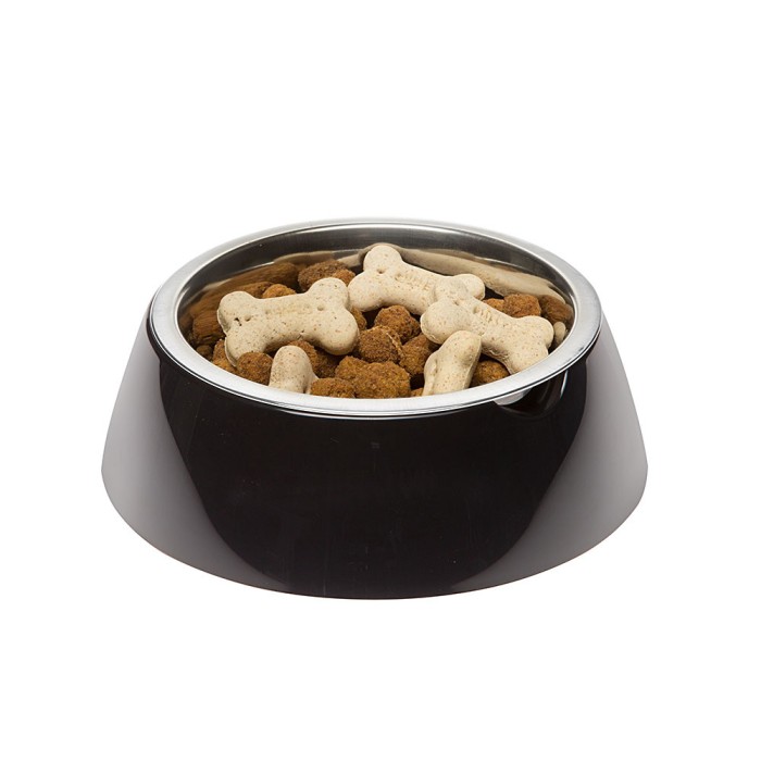 Ferplast  JOLIE L BLACK BOWL  Металлическая миска для собак и кошек в комплекте с пластиковой подставкой, ? 23.3 x 7,5 cm - 1.2 L