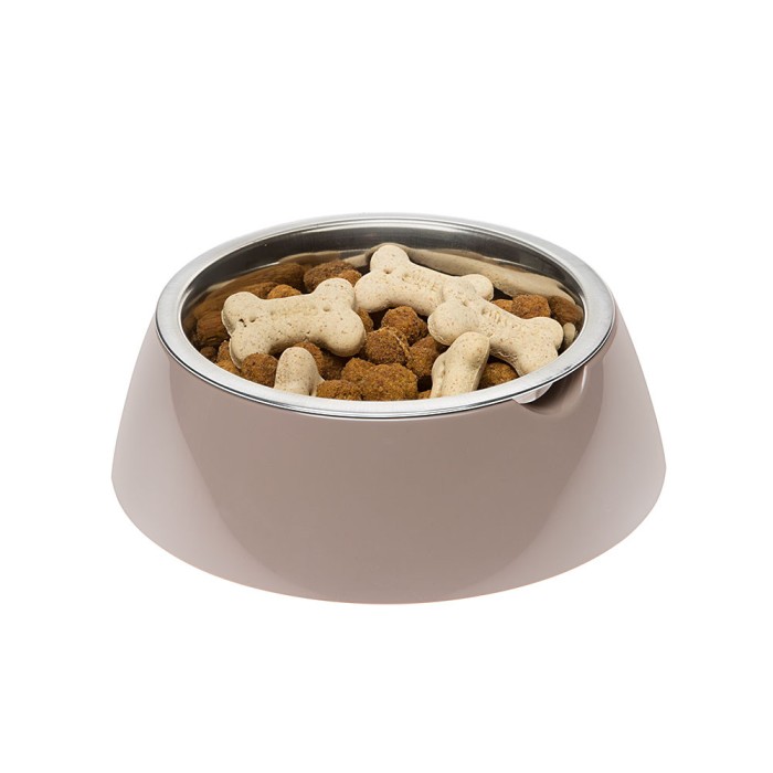 Ferplast JOLIE SM DOVE GREY BOWL Металева миска для собак та кішок в комплекті з пластиковою підставкою, ? 17,1 x 5,5 cm - 0,5 L