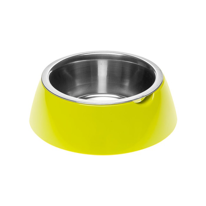 Ferplast JOLIE SM GREEN BOWL Металева миска для собак та кішок в комплекті з пластиковою підставкою, ? 17,1 x 5,5 cm - 0,5 L