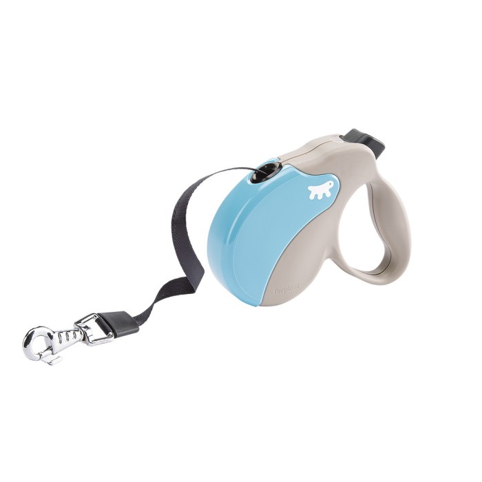 Ferplast AMIGO MINI TAPE BEIGE-BLU LEAD Повідець-рулетка для собак зі стрічкою, 12 х 3 х 10 см