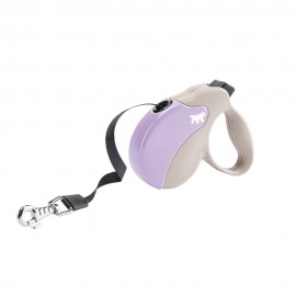 Ferplast  AMIGO L TAPE BEIGE-PURPLE LEAD  Поводок-рулетка для собак c ..