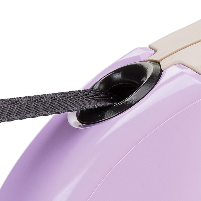 Ferplast  AMIGO L TAPE BEIGE-PURPLE LEAD  Поводок-рулетка для собак c лентой,  16 х 3,8 х 15 см