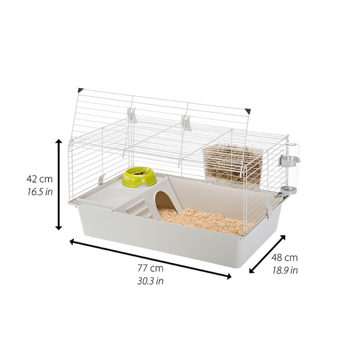 Ferplast CAGE CAVIE 80 GREY (x1) Клітка для морських свинок, з дверцятами, що відкриваються 77 x 48 xh 42 cm