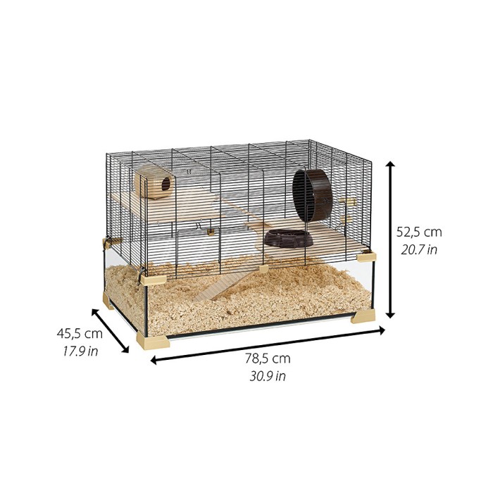 Ferplast CAGE KARAT 80 Скляна клітка для хом'яків та мишей 78,5 x 45,5 xh 52,5 cm