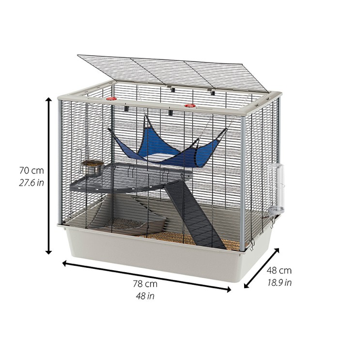 Ferplast CAGE FURAT BLACK Клітка для тхорів, з дахом, що відкривається 78 x 48 xh 70 cm
