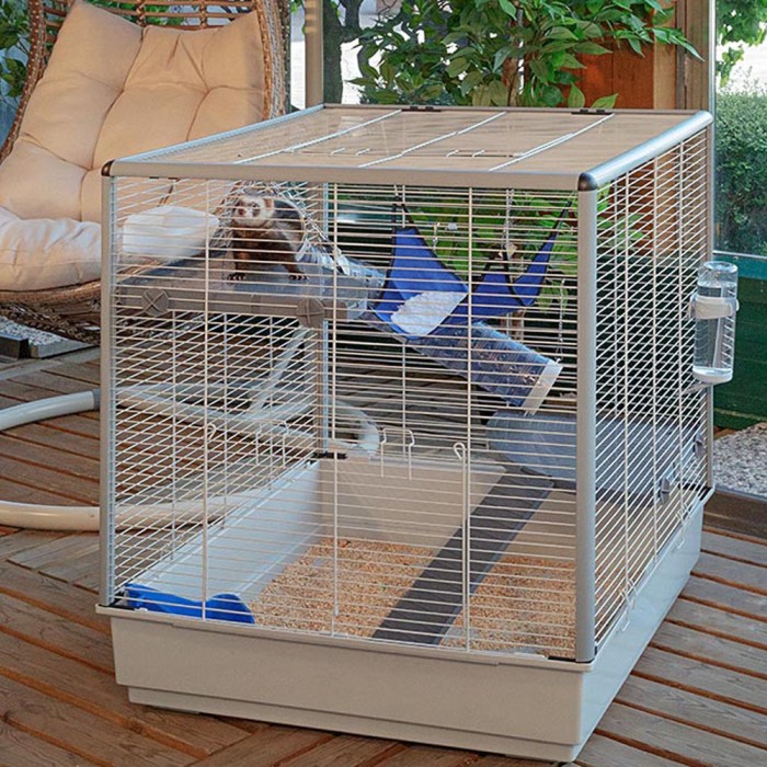 Ferplast CAGE FURET XL GREY Широка клітка для тхорів 80 x 75 xh 86,5 cm