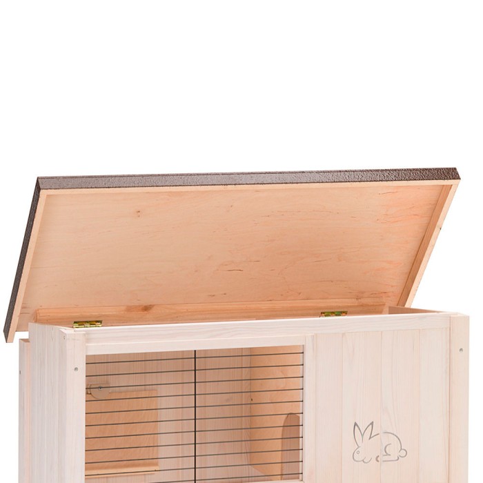 Ferplast CAGE RANCH 100 BASIC WHITE/BRO Двохрівнева клітка для кроликів із північної сосни 92 x 47 xh 81 cm
