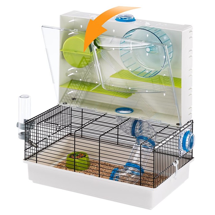 Ferplast CAGE OLIMPIA BLACK Клітка для хом'яків, з ігровими тунелями та ігровою зоною 46 x 29.5 xh 54 cm