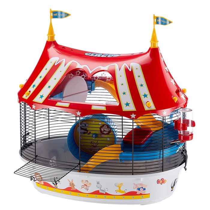 Ferplast CAGE CIRCUS FUN BLACK Клітка для хом'яків з кольоровими наклейками 49,5 x 34 xh 42,5 cm