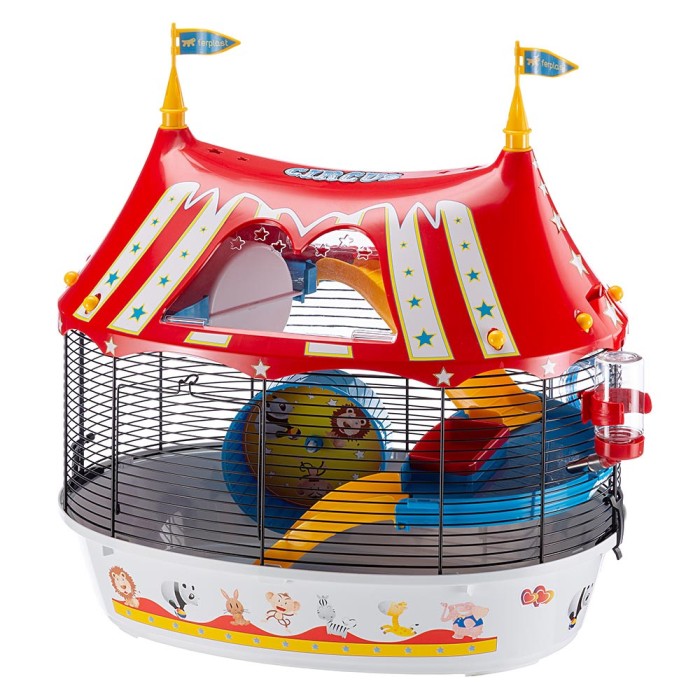 Ferplast CAGE CIRCUS FUN BLACK Клітка для хом'яків з кольоровими наклейками 49,5 x 34 xh 42,5 cm
