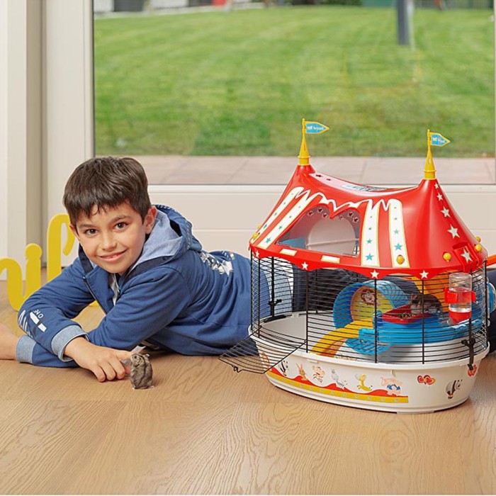 Ferplast CAGE CIRCUS FUN BLACK Клітка для хом'яків з кольоровими наклейками 49,5 x 34 xh 42,5 cm