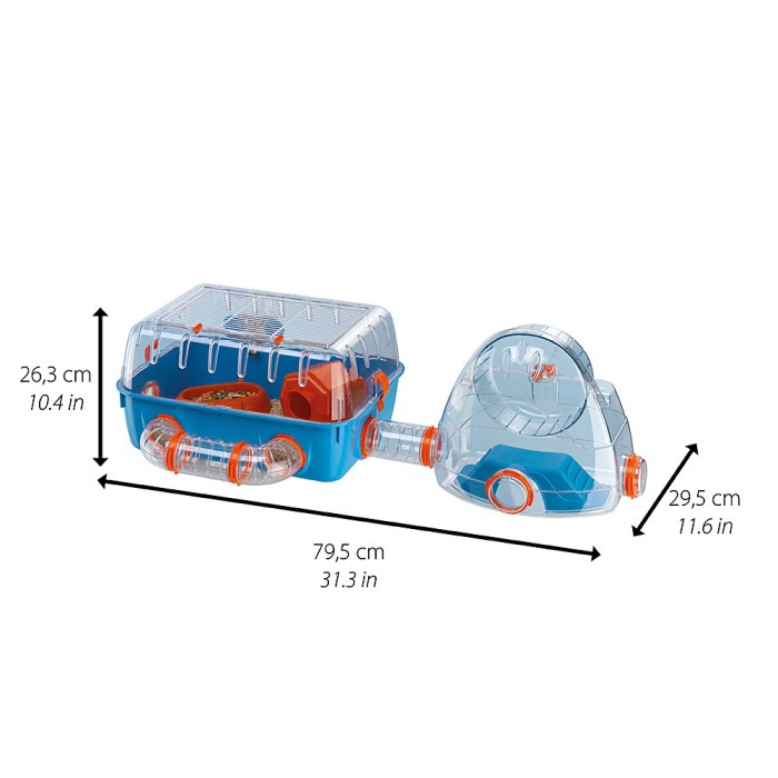 Ferplast CAGE COMBI 2 Клітка для хом'яків з міні-спортзалом 79,5 x 29,5 xh 26,3 cm