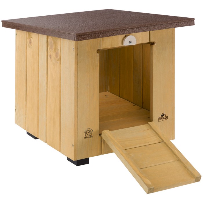 Ferplast  KENNEL BAITA 40  Небольшая деревянная будка для мелких собак и кроликов.  42 x 50 x h 43 cm