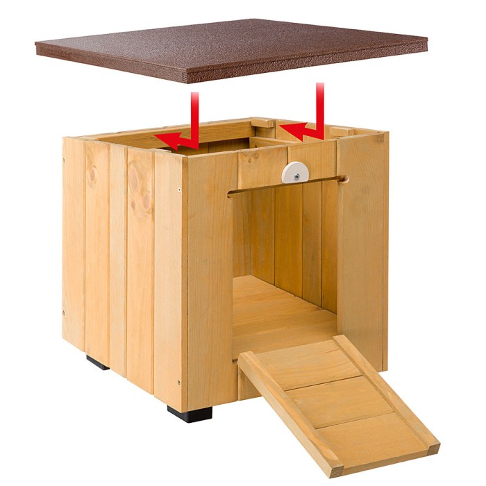 Ferplast  KENNEL BAITA 40  Небольшая деревянная будка для мелких собак и кроликов.  42 x 50 x h 43 cm