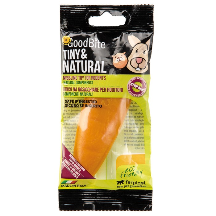 Ferplast GOODB TIN & NAT BAG CARROT Жувальна іграшка для гризунів у формі моркви. 11,5 x 4 x h 1,8 cm