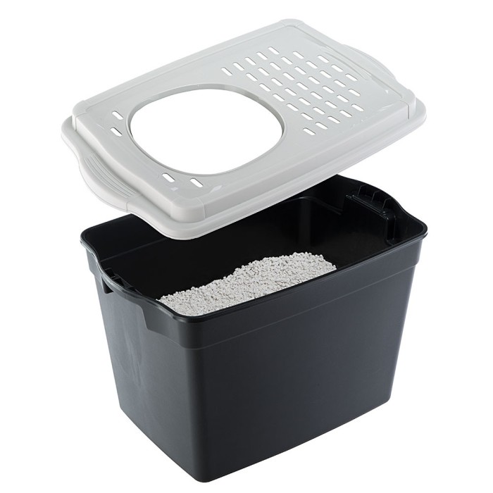 Закрытый туалет для кошек Ferplast TOILET HOME JUMPY, с верхним входом,предотвращает доступ других животных 38,8 x 57,5 x h 39 см