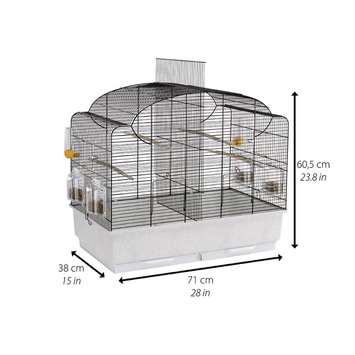 Ferplast CAGE CANTO BLACK Клітка для канарок та маленьких екзотичних птахів 71 x 38 xh 60,5 cm
