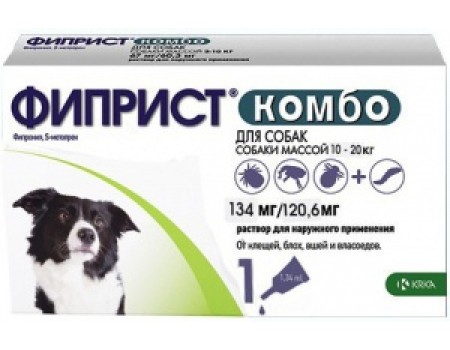 ФИПРИСТ КОМБО ОТ БЛОХ И КЛЕЩЕЙ капли на холку для собак от 10-20 кг (1 пипетка)