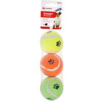 Flamingo Smash Tennis Ball ФЛАМІНГО СМЕШ тенісний м'яч 6см з пищалкою, іграшка для собак, набір 3шт.