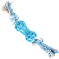 Flamingo Lindo Dumbbell With Rope ФЛАМІНГО ЛІНДО ГАНТЕЛЬ З КАНАТОМ іграшка для собак, 5х5х34 см, блакитний