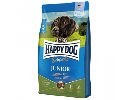 Happy Dog Sensible Junior Lamb and Rice безглютеновый  корм с ягненком и рисом для молодых собак средних и крупных пород, 4 кг