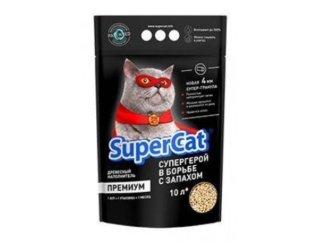 Super Cat Премиум - древесный наполнитель гранулы 4мм, 3кг