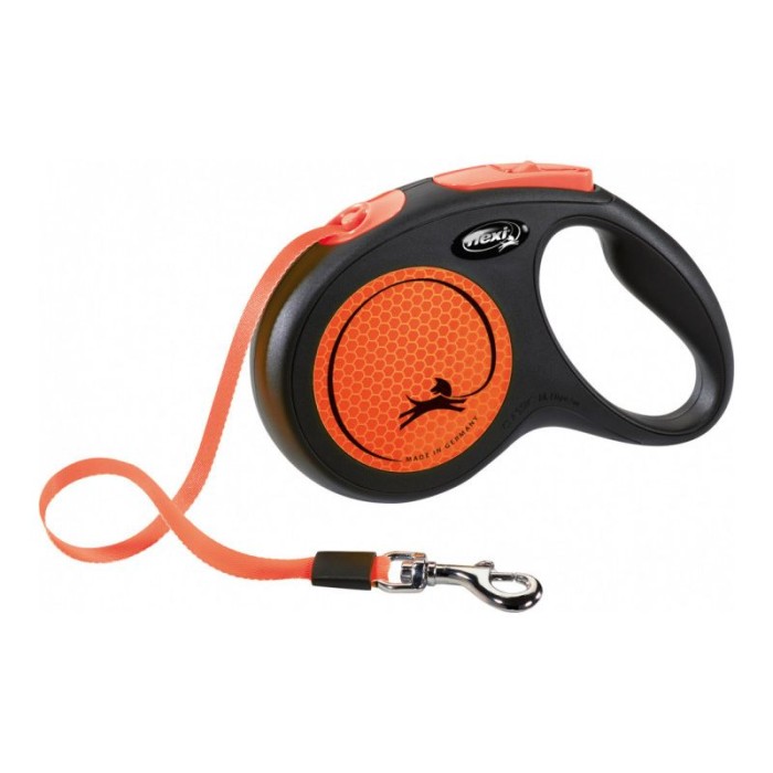 Поводок-рулетка Flexi New Neon S 5м/до 15 кг, неоновый оранжевый