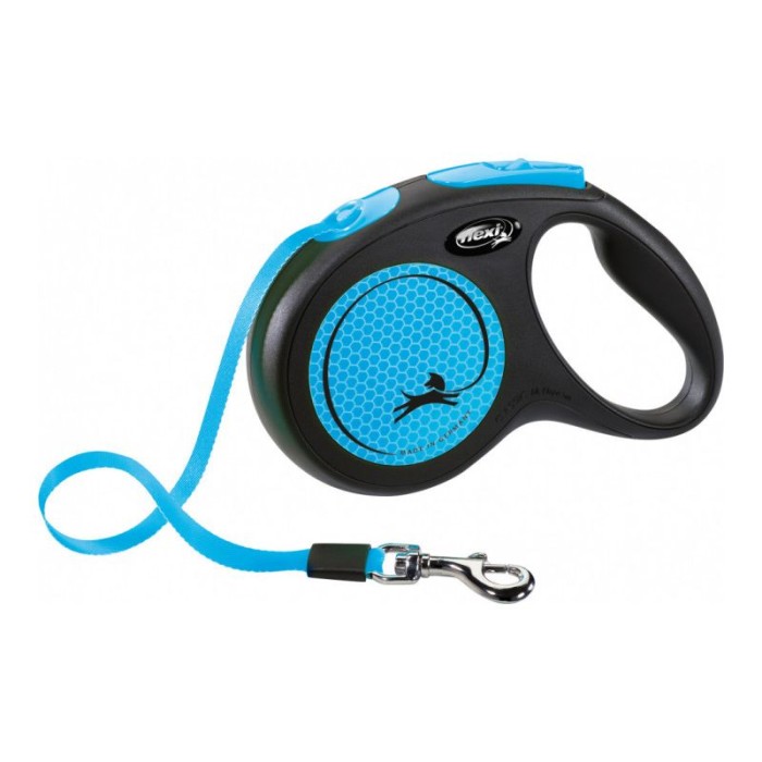 Поводок-рулетка Flexi New Neon M 5м/до 25 кг, неоновый синий