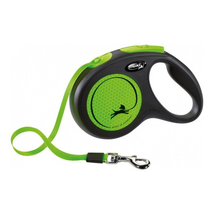 Поводок-рулетка Flexi New Neon M 5м/до 25 кг, неоновый зеленый